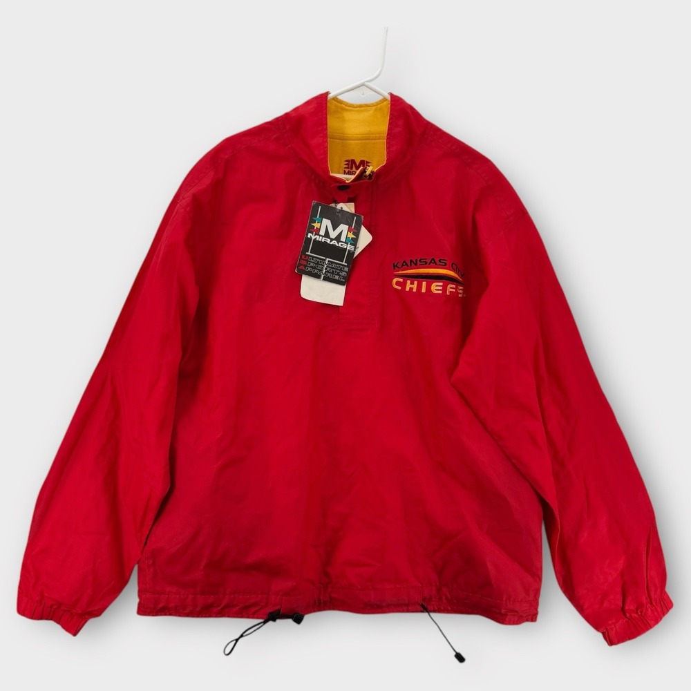 Vintage Mirage Kansas City‎ Chiefs Jacket Mens XL NFL Pullover Windbreaker NWT
